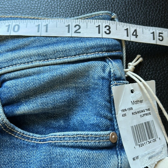 Mother The Mid Rise Dazzler Ankle Fray Jean Riding the Cliffside Sz 26 NEW - Picture 14 of 15